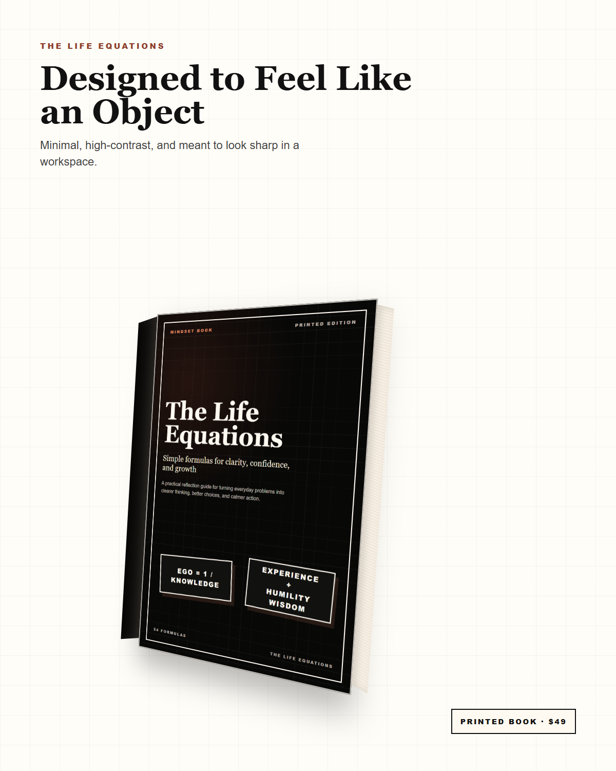 The Life Equations printed book angled cover mockup
