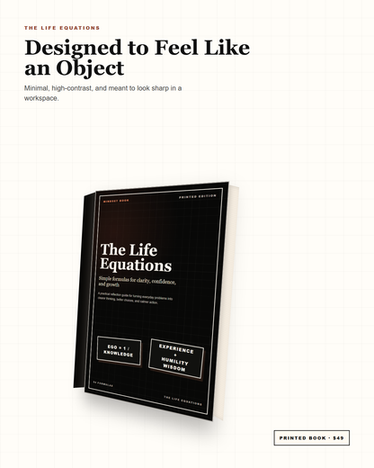 The Life Equations printed book angled cover mockup