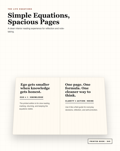The Life Equations printed book open page preview